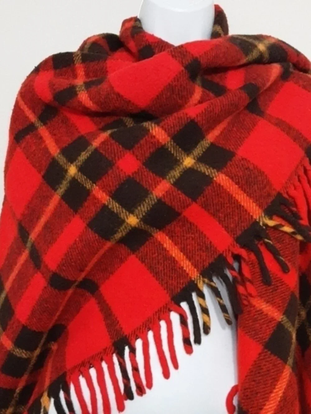 Vintage Faribo wrap blanket scarf wool women O/S  Y2K fall winter cozy plaid
